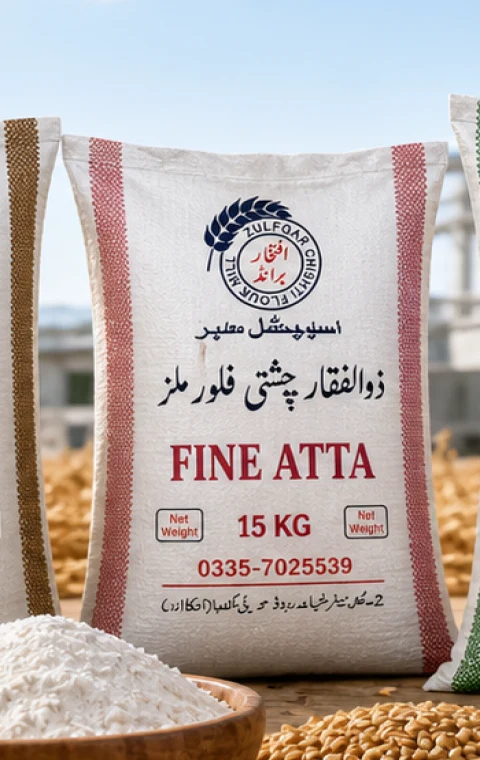 Realistic Zulfqar Chishti Flour Mills Fine Atta bag
